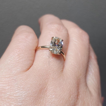 2 Ct IGI Certified Oval Lab Diamond Hidden Halo Engagement Ring