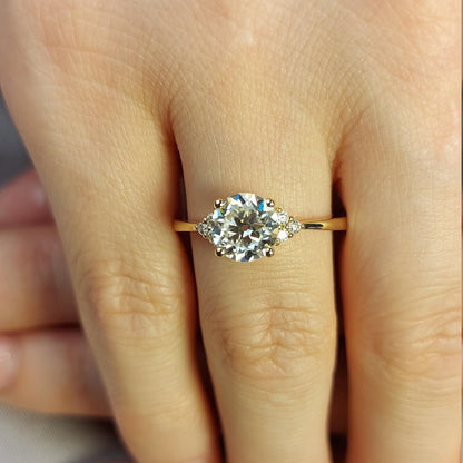1.1 Ct IGI Certified Round Lab Diamond Three Stone Engagement Ring