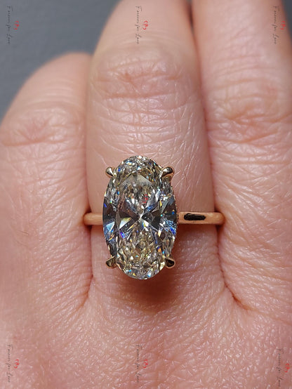 9.5 Ct Oval Diamond Hidden Halo Engagement Ring