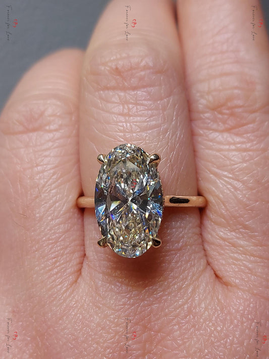 9.5 Ct Oval Diamond Hidden Halo Engagement Ring