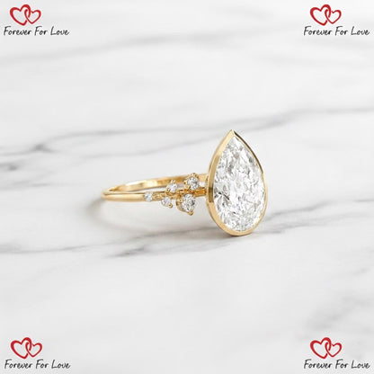 2.6 Ct IGI Certified Pear Lab Diamond Engagement Ring