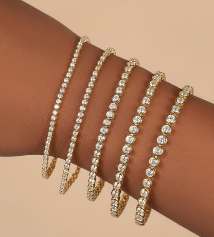 Lab grown Diamond Tennis Bracelet, Classic Diamond Bracelet, Bezel Set Diamond Tennis Bracelet, Solid Gold Lab Diamond Bracelet