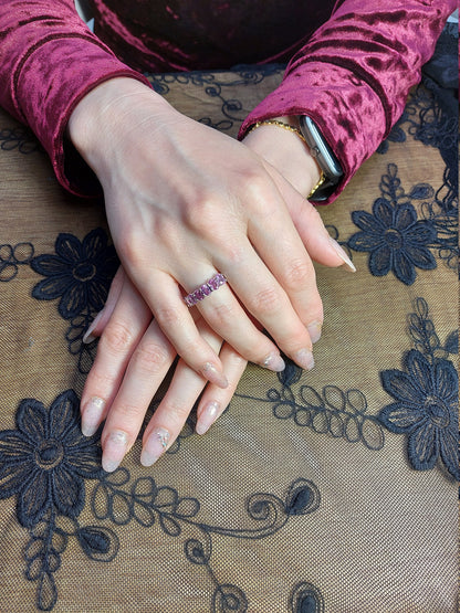 Oval Pink Sapphire Eternity Band