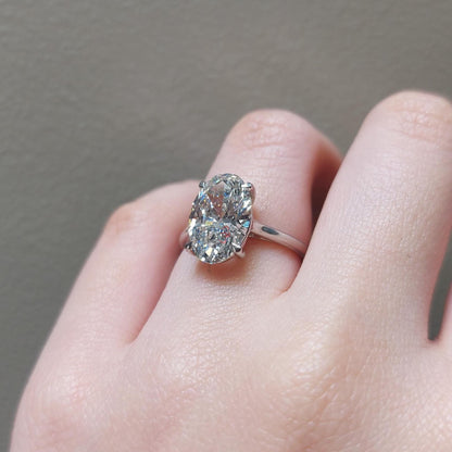 3.6 Ct Oval Lab Diamond Engagement Ring