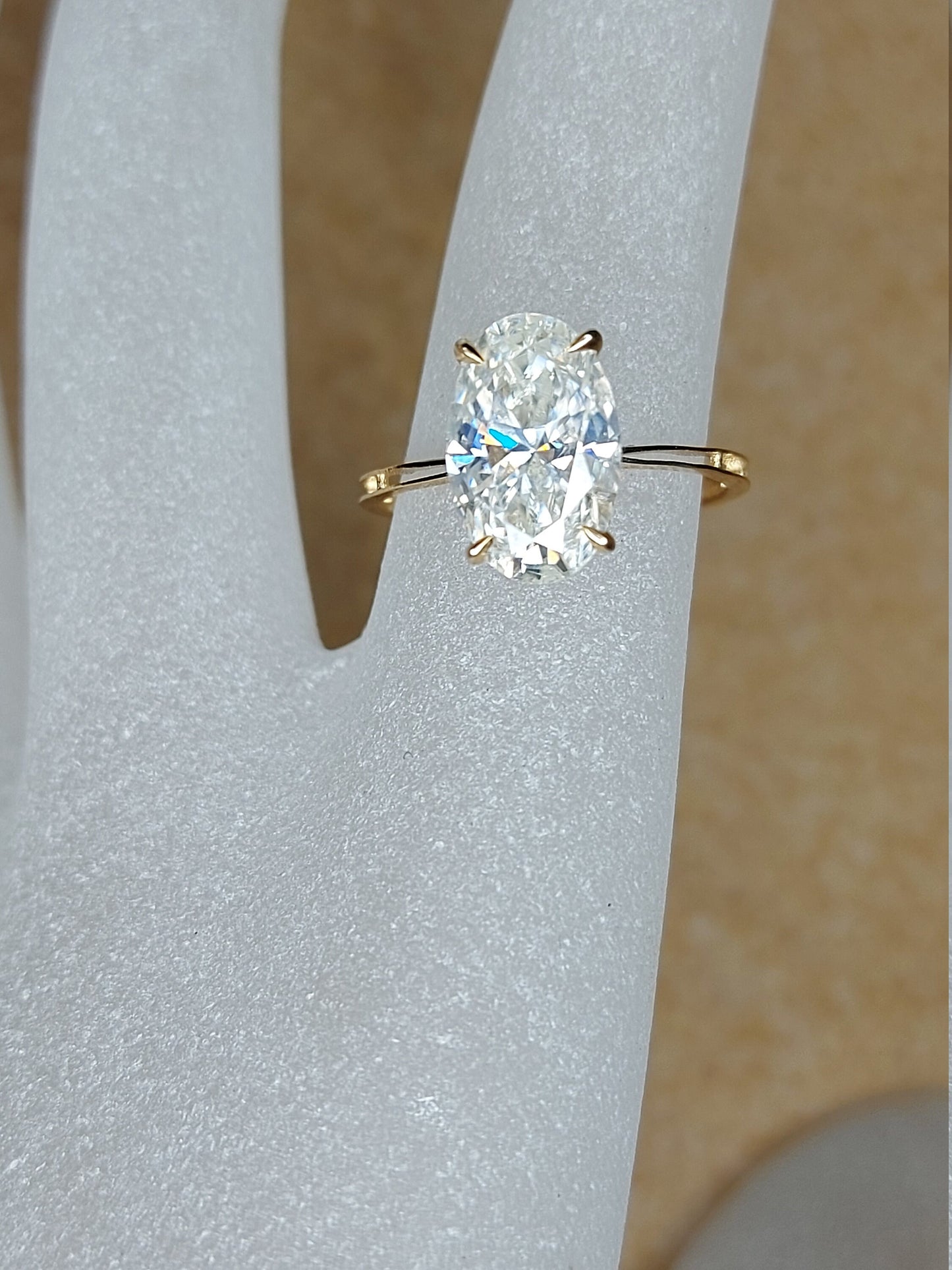 3 Ct Oval Diamond, Moissanite Halo Engagement Ring Oval cut 1Ct Moissanite Brilliant Cut engagement ring in 935 Argentium Silver — custom handcrafted by Forever For Love