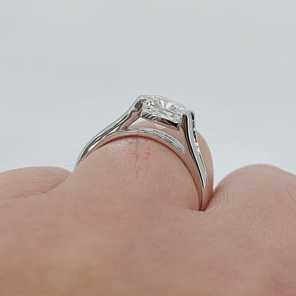 2 Ct Cushion Lab Diamond Solitaire Engagement Ring