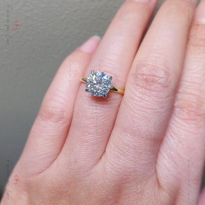 2 Ct Round Moissanite Solitaire Engagement Ring