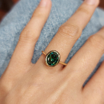 2 Ct Oval Moissanite Solitaire Engagement Ring