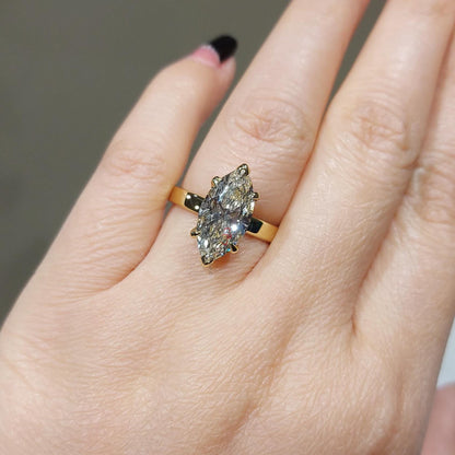 4.12 Ct IGI Certified Marquise Lab Diamond Engagement Ring