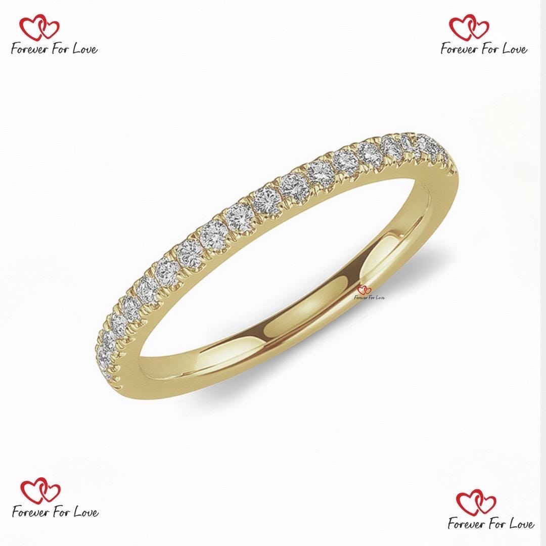 Round Moissanite Half Eternity Band