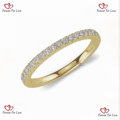 Round Moissanite Half Eternity Band