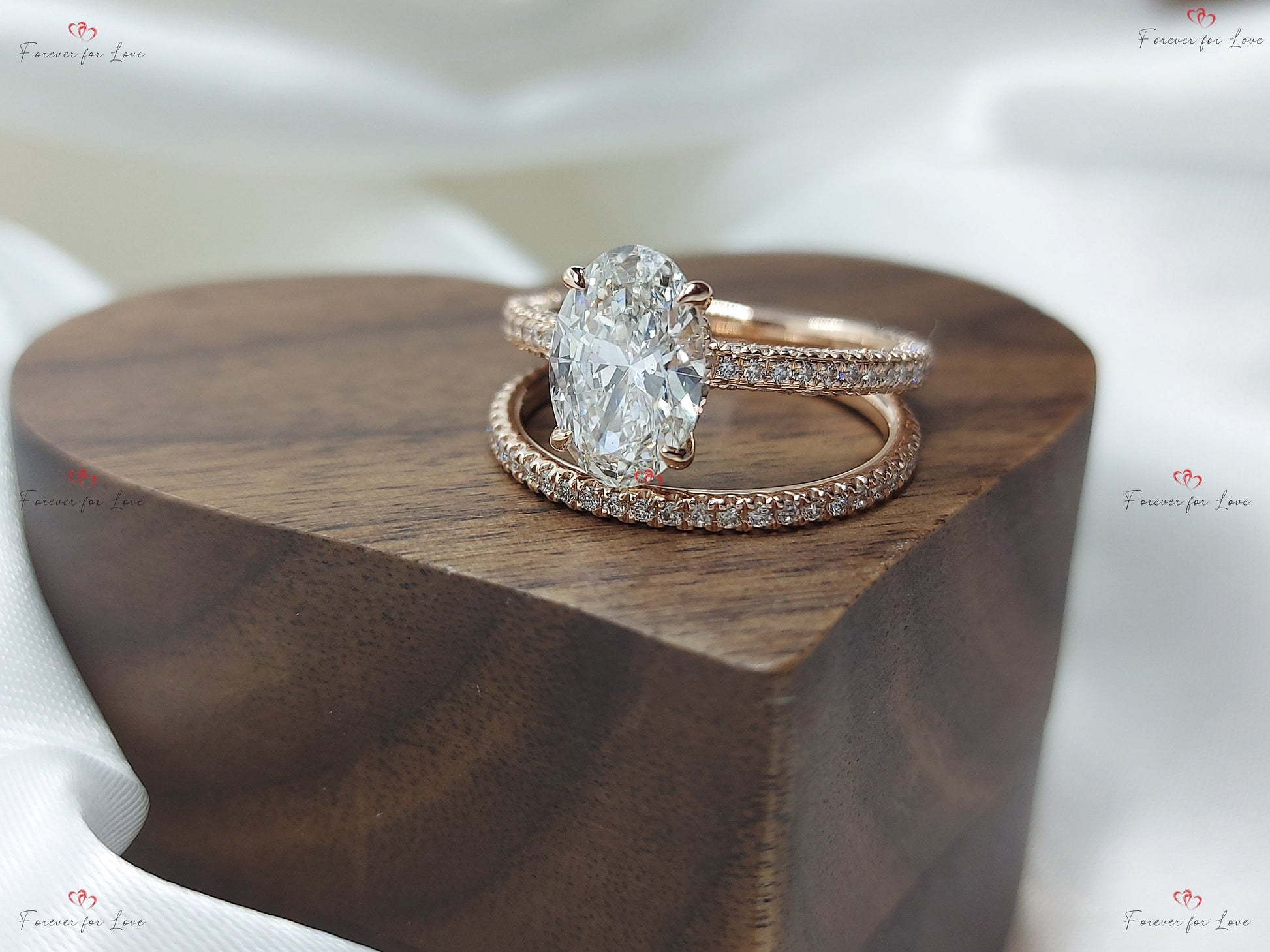 Oval Lab Diamond Hidden Halo Engagement Ring