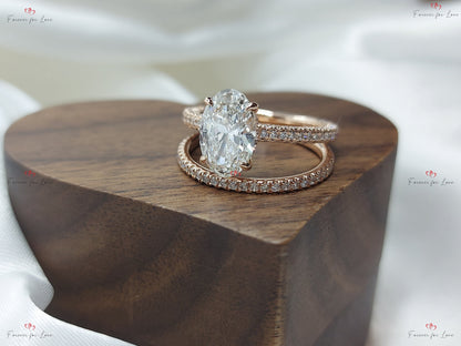 Oval Lab Diamond Hidden Halo Engagement Ring