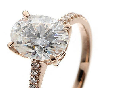 1 Ct Oval Moissanite Engagement Ring