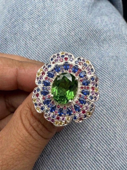 3 Ct Oval Emerald Halo Ring