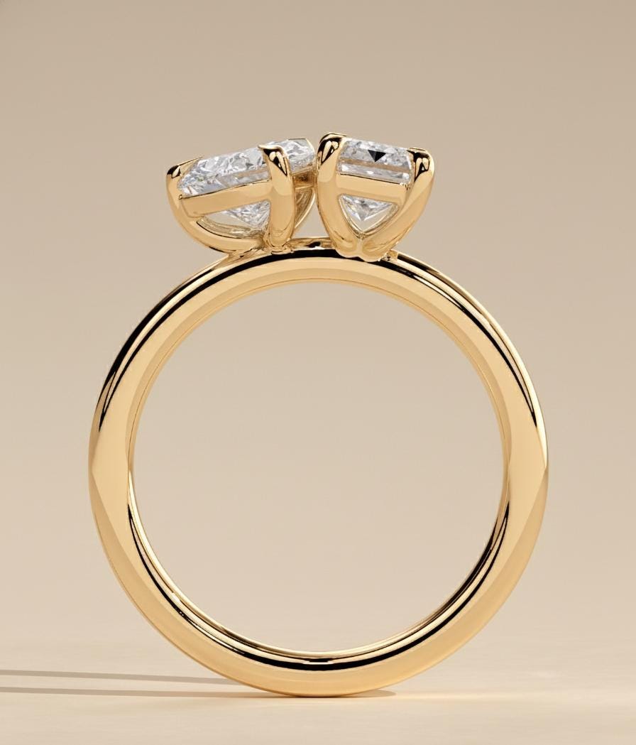 4 Ct Emerald Lab Diamond Engagement Ring