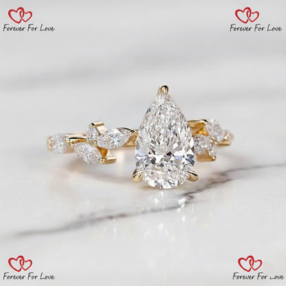 Pear Lab Diamond Engagement Ring