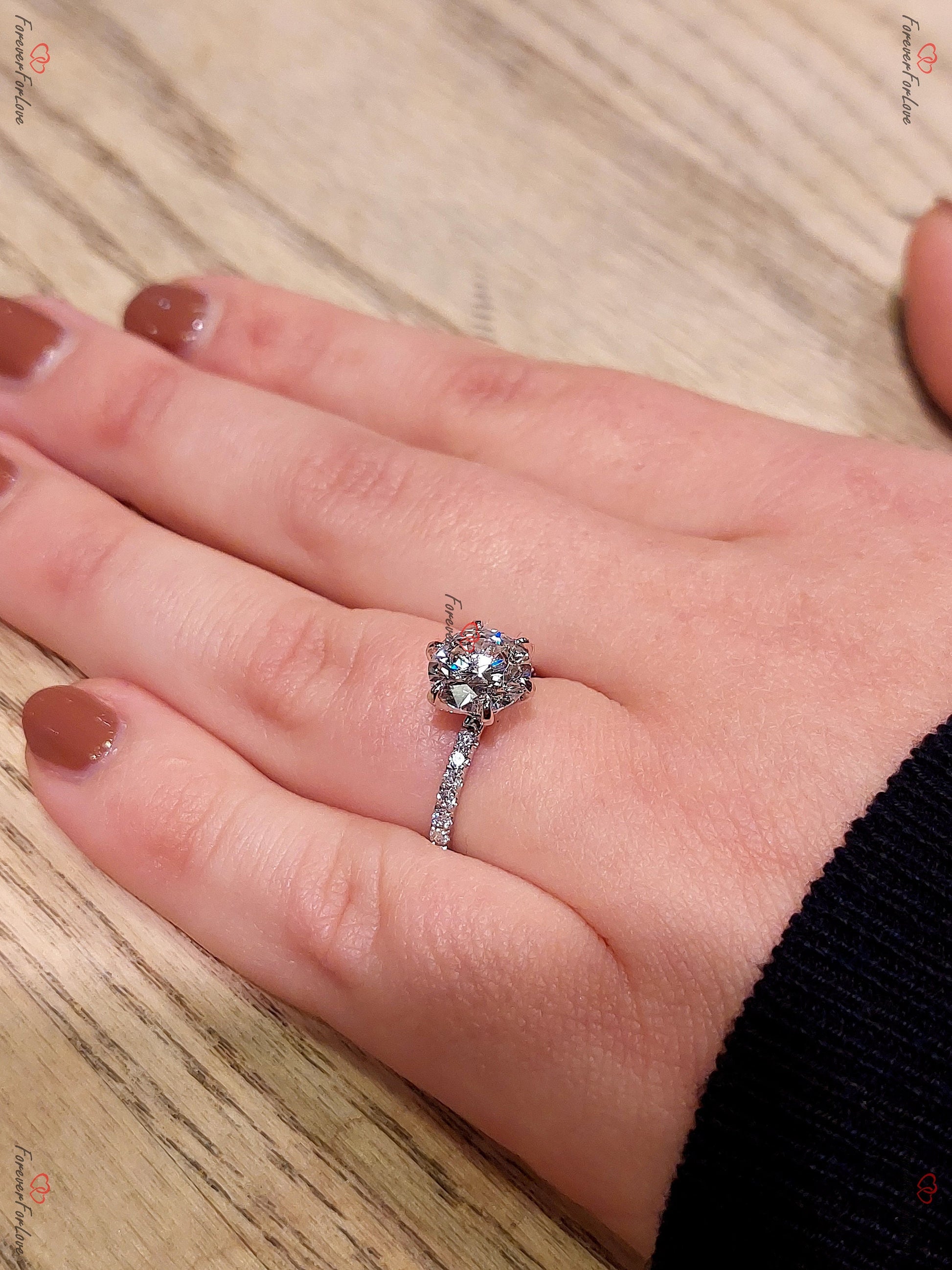 2 Ct Round Lab Diamond Solitaire Engagement Ring