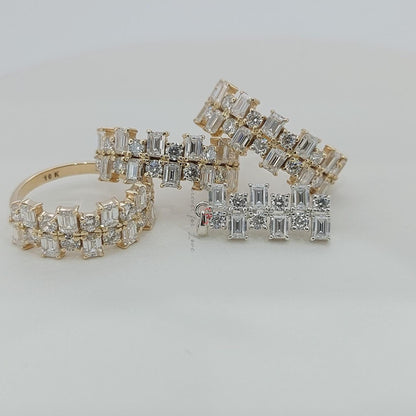 Baguette Lab Diamond Half Eternity Band