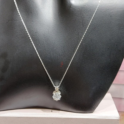 Runde Diamantkette, 14k Gelbgold, zierlicher minimalistischer Diamantanhänger, echte Diamant-Rundkette für Damen, Brautjungfernkette Geschenk.