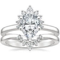 1 Ct Pear Diamond, Moissanite Solitaire Engagement Ring Pear cut 1Ct Moissanite Brilliant Cut engagement ring in 935 Argentium Silver — custom handcrafted by Forever For Love