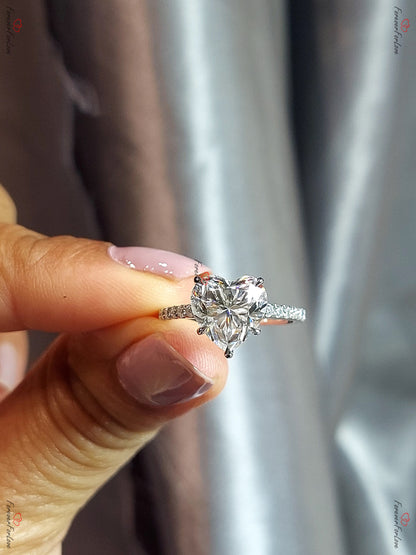 5 Ct Heart Moissanite Engagement Ring