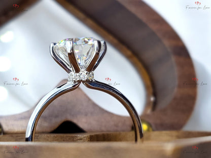 2 Ct Round Moissanite Solitaire Engagement Ring