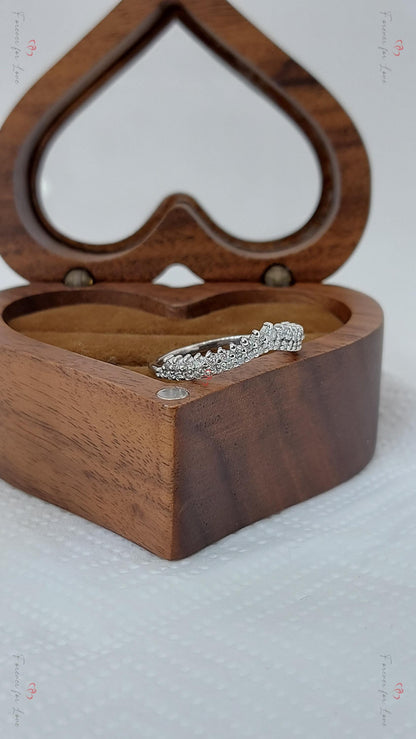 Solid gold Curvy Half Eternity Ring, stacking UK Hallmark Wedding Band- Diamond wedding band - matching wedding band