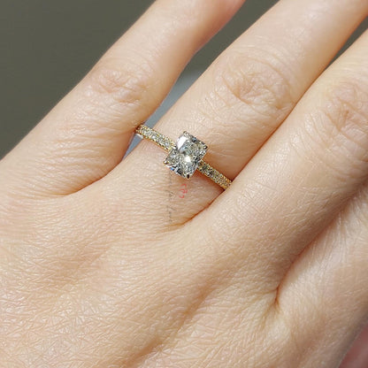 1 Ct IGI Certified Radiant Lab Diamond Hidden Halo Engagement Ring