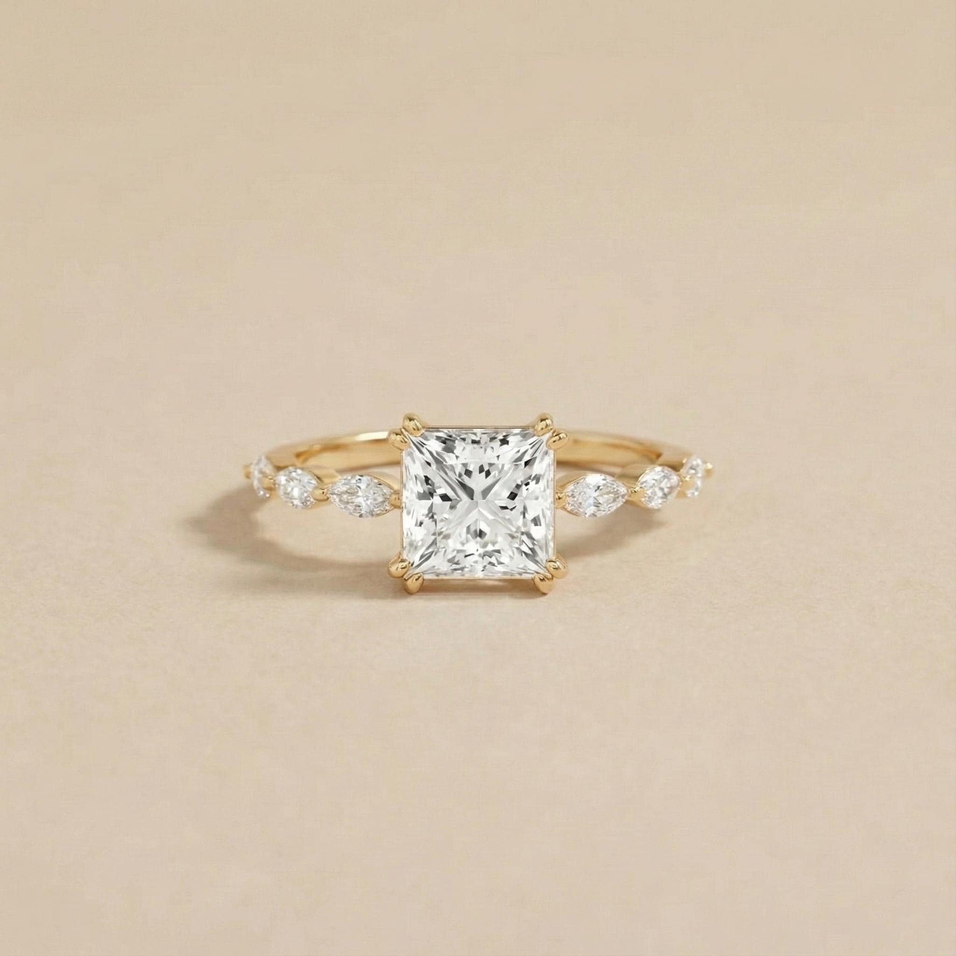 2 Ct IGI Certified Princess Lab Diamond Engagement Ring