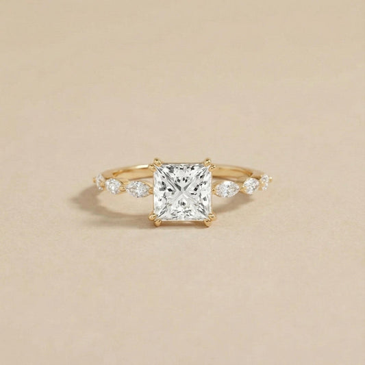 2 Ct IGI Certified Princess Lab Diamond Engagement Ring