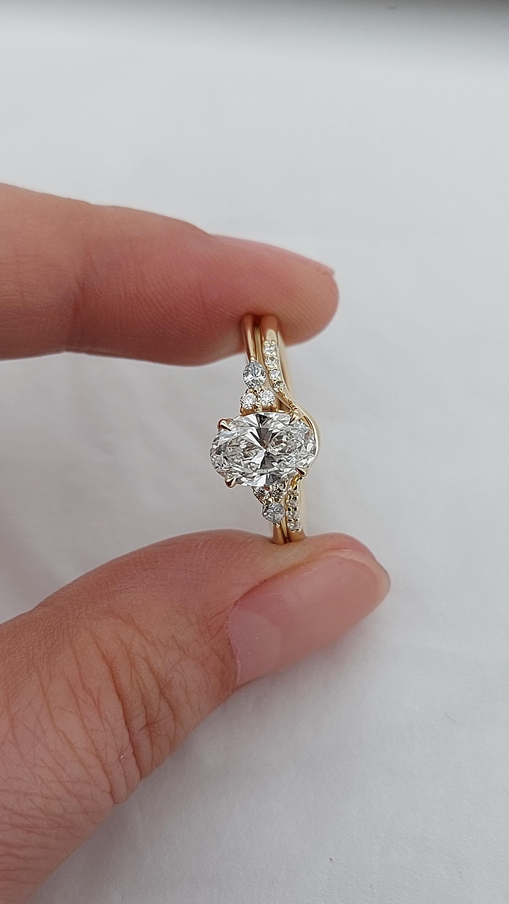 1.5 Ct IGI Certified Oval Lab Diamond Solitaire Engagement Ring