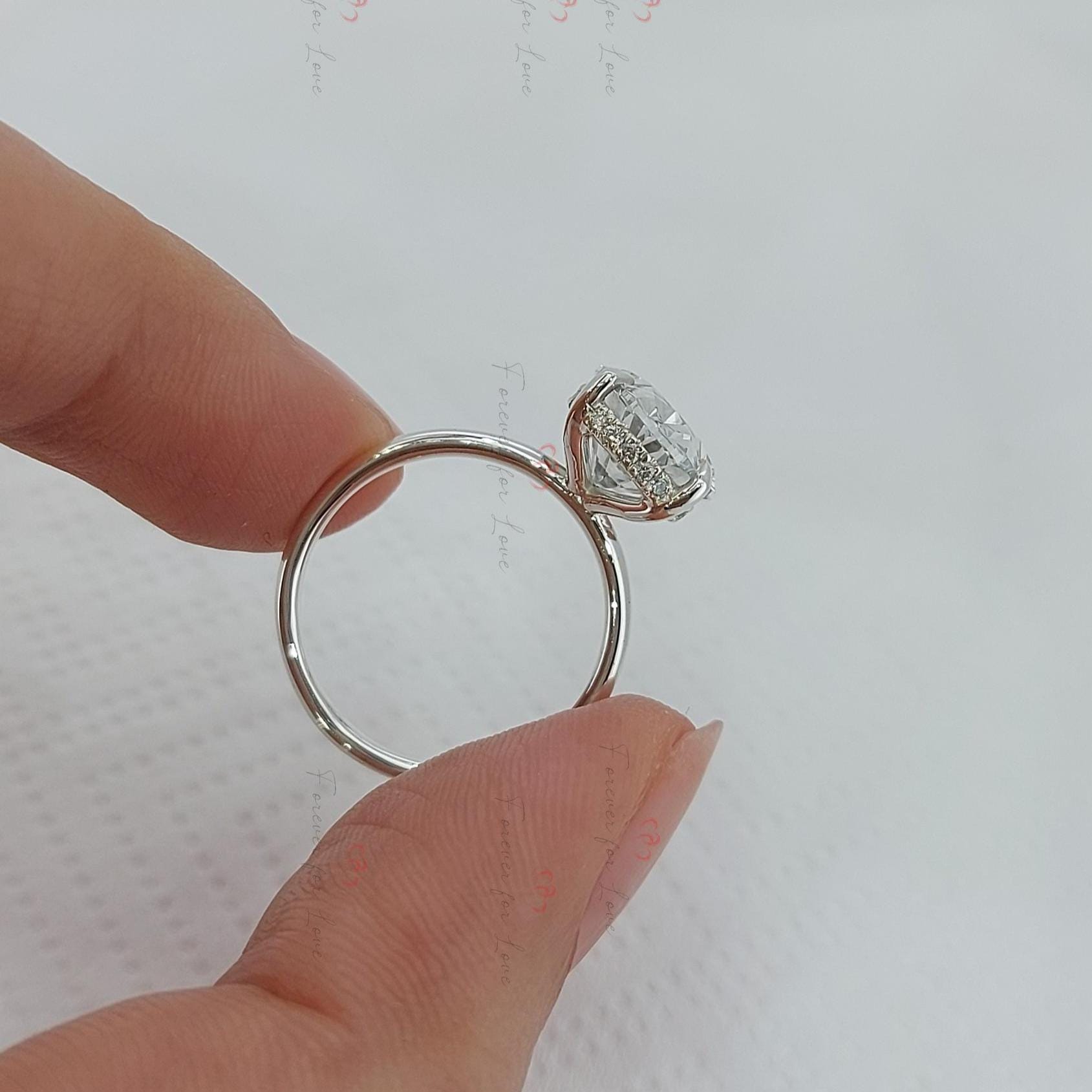 5 Ct Oval Lab Diamond Solitaire Engagement Ring