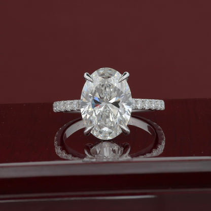 4 Ct Oval Lab Diamond Engagement Ring