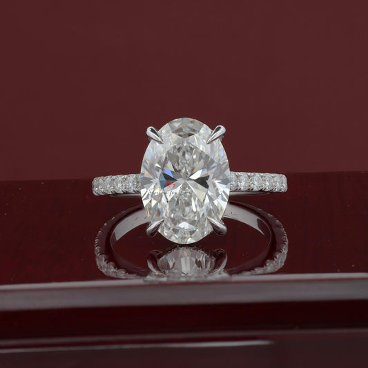 4 Ct Oval Lab Diamond Engagement Ring