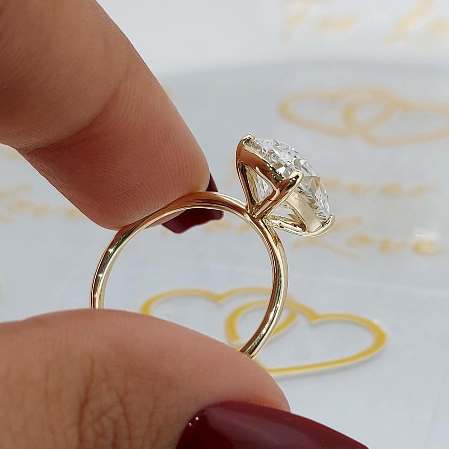 4 Ct IGI Certified Old Mine Lab Diamond Solitaire Engagement Ring 1Ct Moissanite Brilliant Cut engagement ring in 935 Argentium Silver — custom handcrafted by Forever For Love