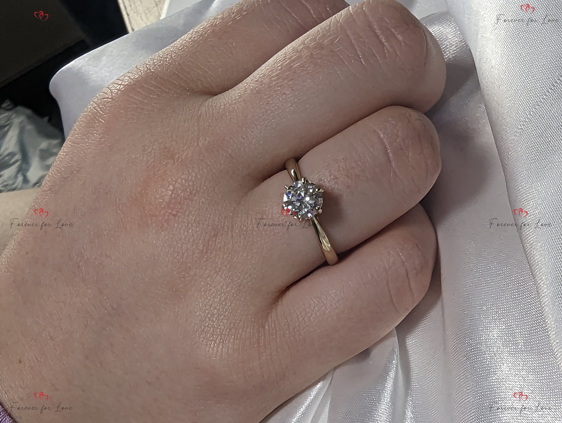 IGI Certified Round Lab Diamond Solitaire Ring