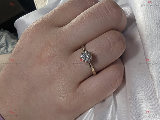 IGI Certified Round Lab Diamond Solitaire Ring