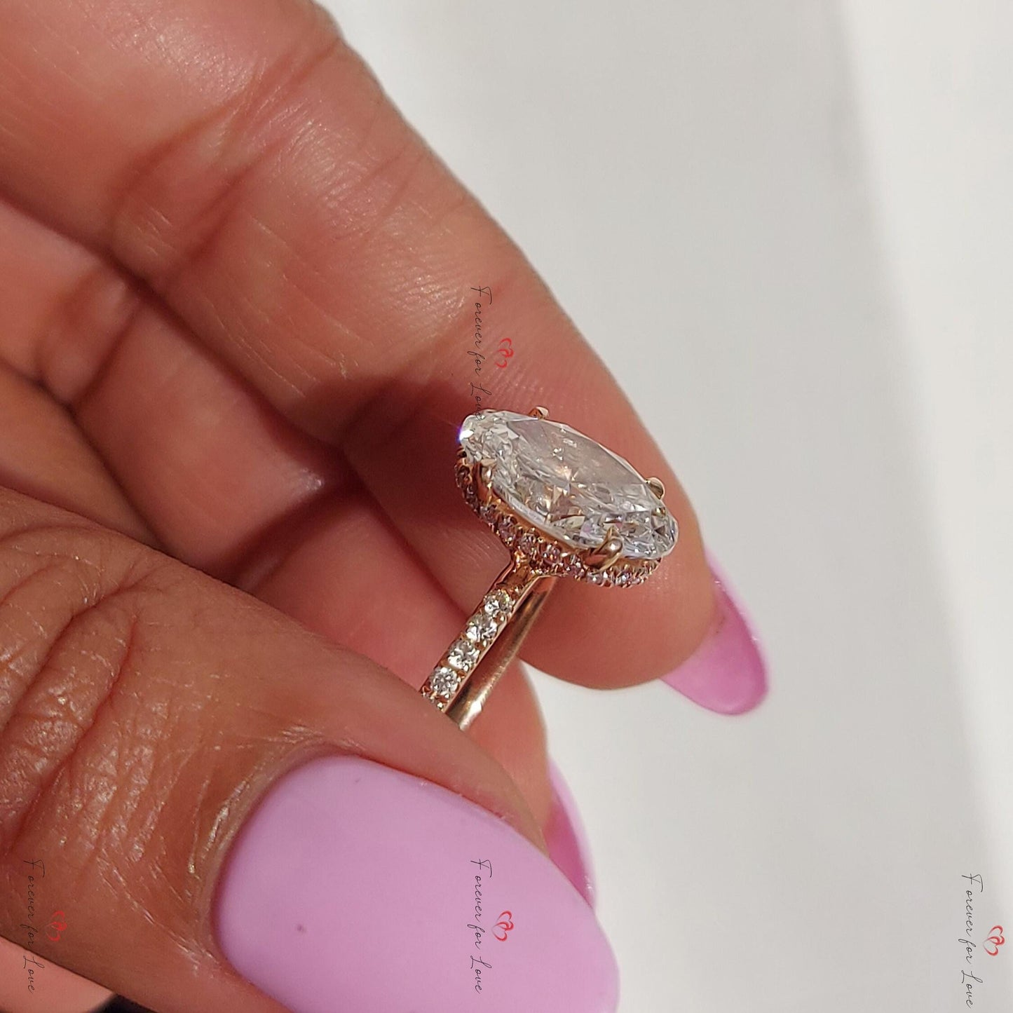 3 ct E VVS2 oval lab diamond solitaire ring Oval cut 1Ct Moissanite Brilliant Cut engagement ring in 935 Argentium Silver — custom handcrafted by Forever For Love