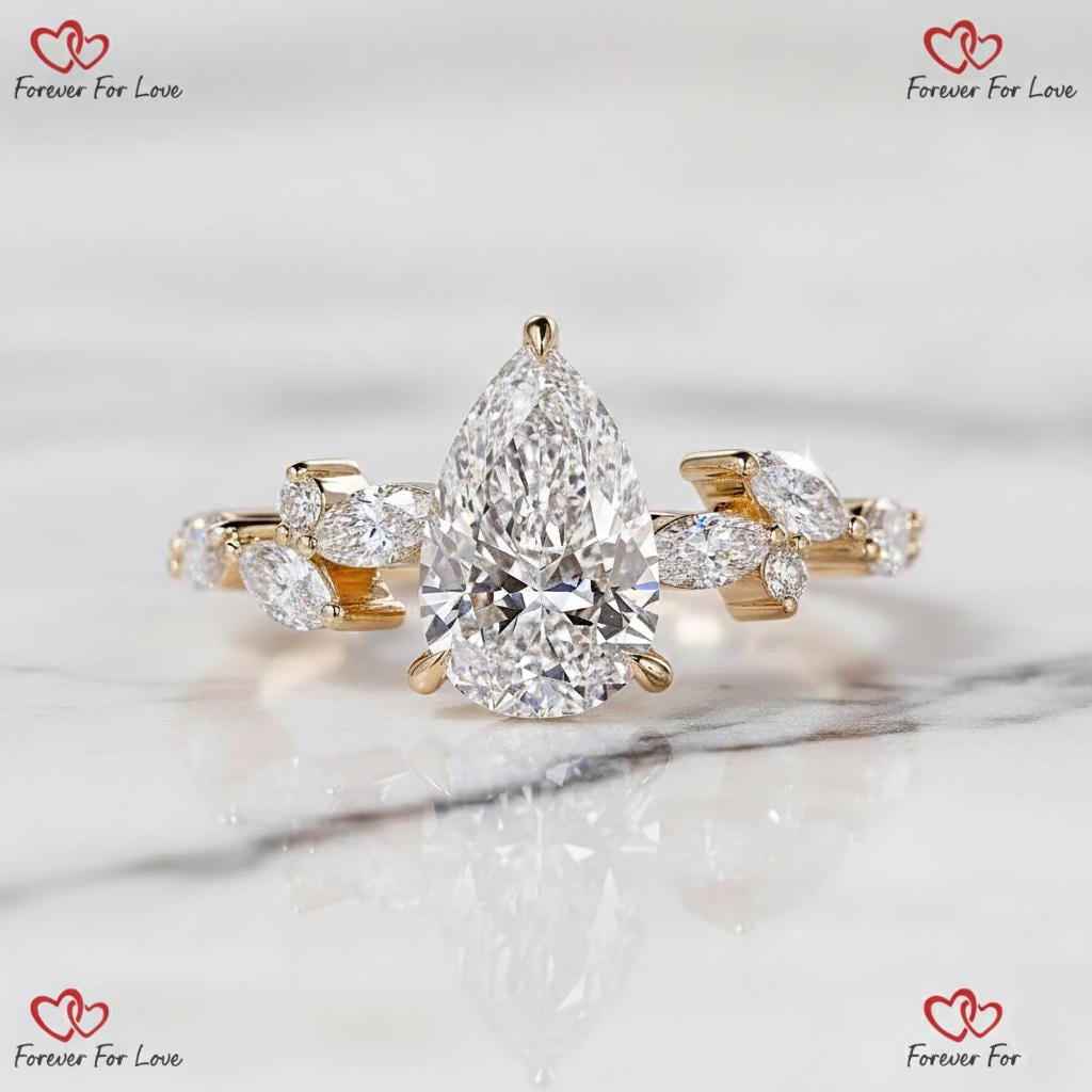 Pear Lab Diamond Engagement Ring