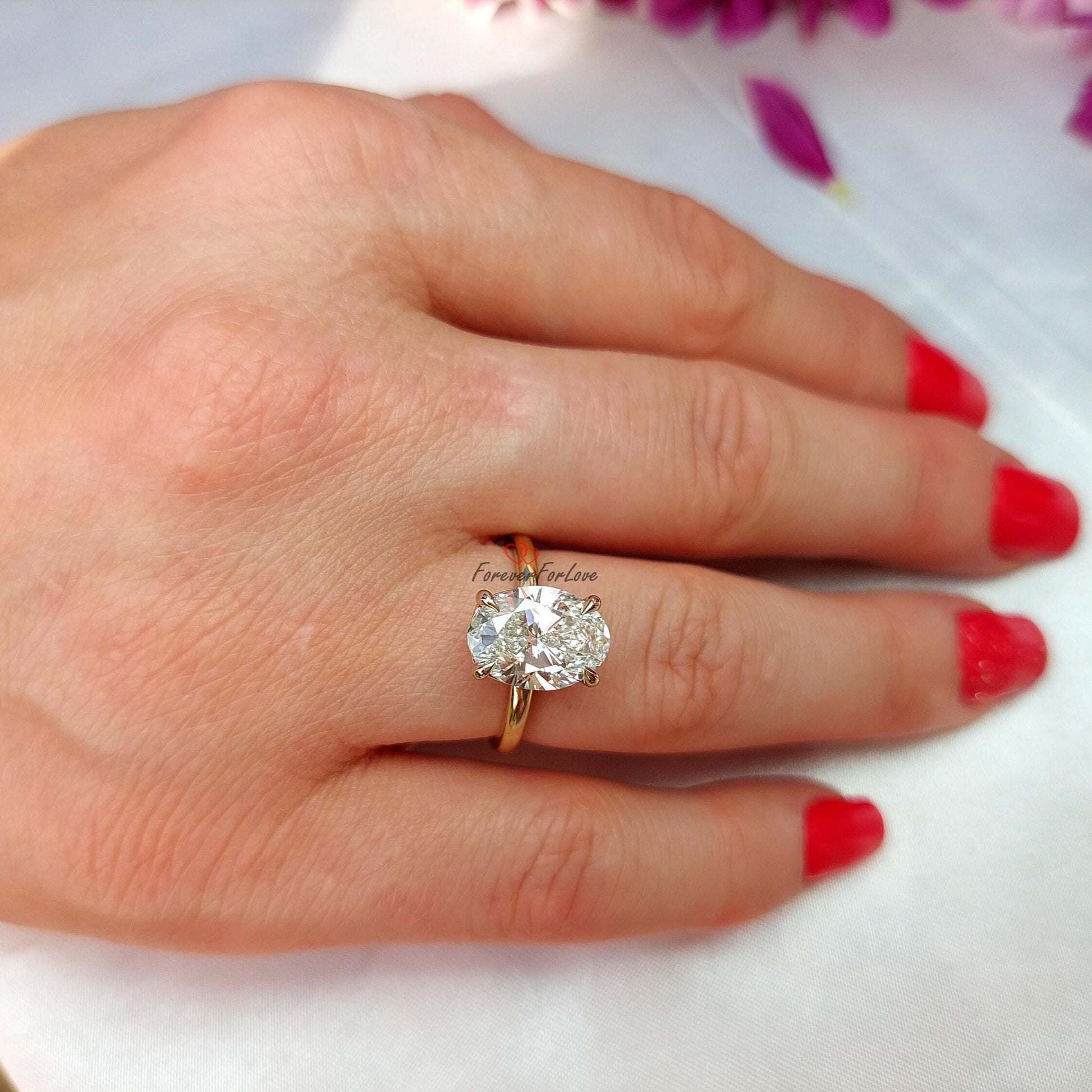 3 Ct IGI Certified Oval Lab Diamond Solitaire Engagement Ring