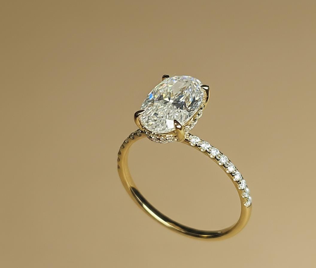 3.5 Ct Oval Moissanite Engagement Ring