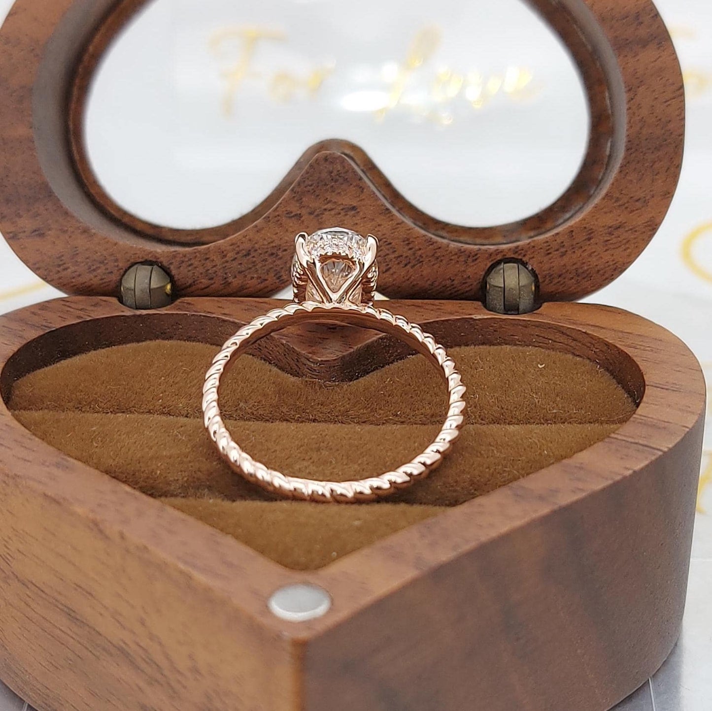2.01 Ct IGI Certified Oval Lab Diamond Hidden Halo Ring Oval cut 1Ct Moissanite Brilliant Cut engagement ring in 935 Argentium Silver — custom handcrafted by Forever For Love