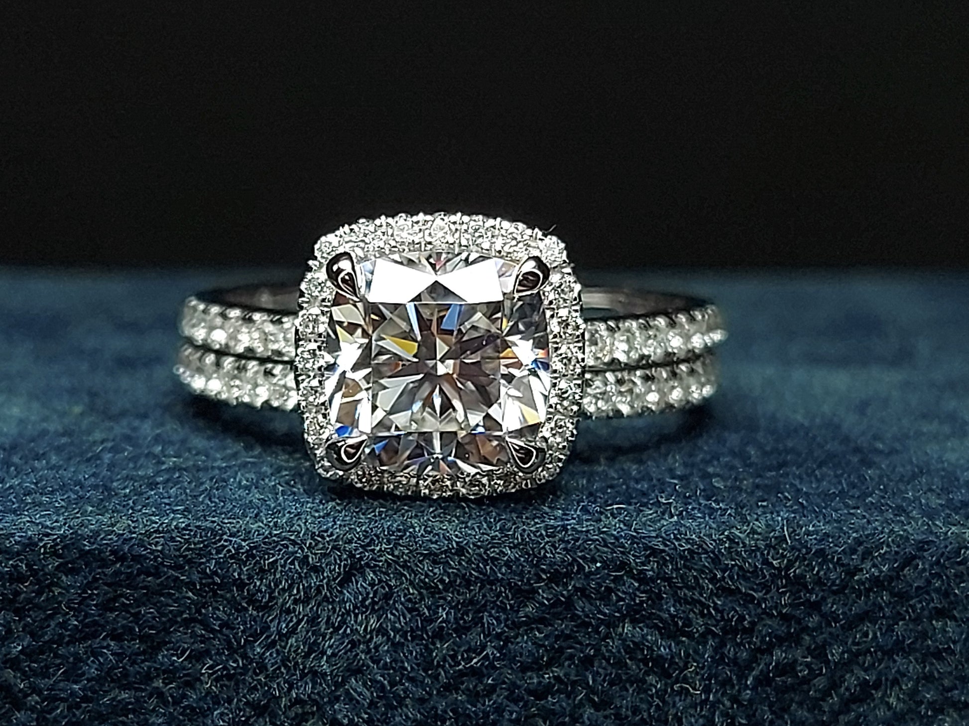2.5 Ct Cushion Moissanite Eternity Band