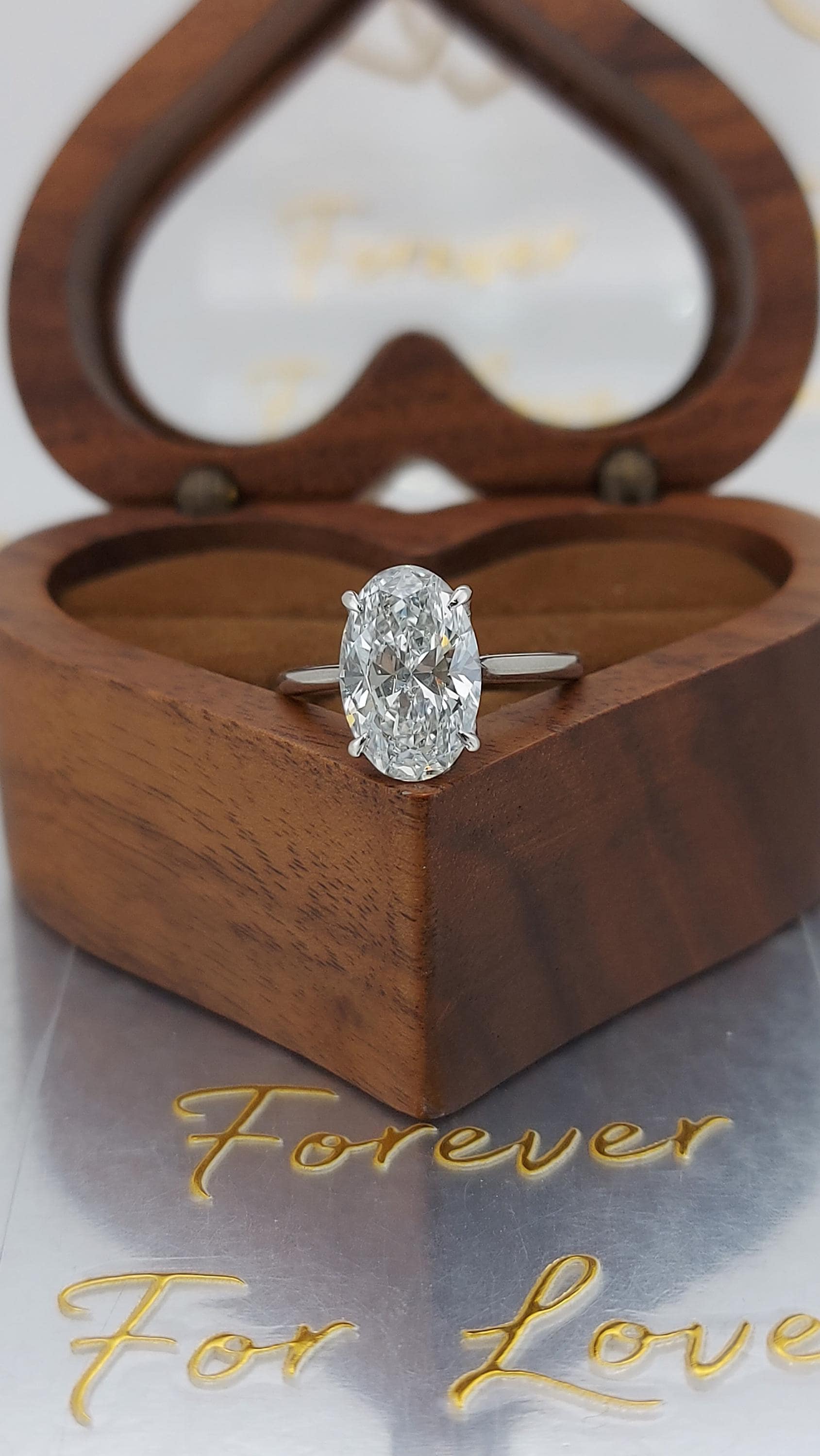 3.1 Ct IGI Certified Oval Lab Diamond Solitaire Engagement Ring