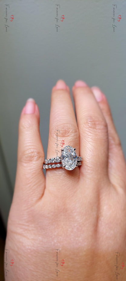 3.5 Ct Oval Moissanite Eternity Band