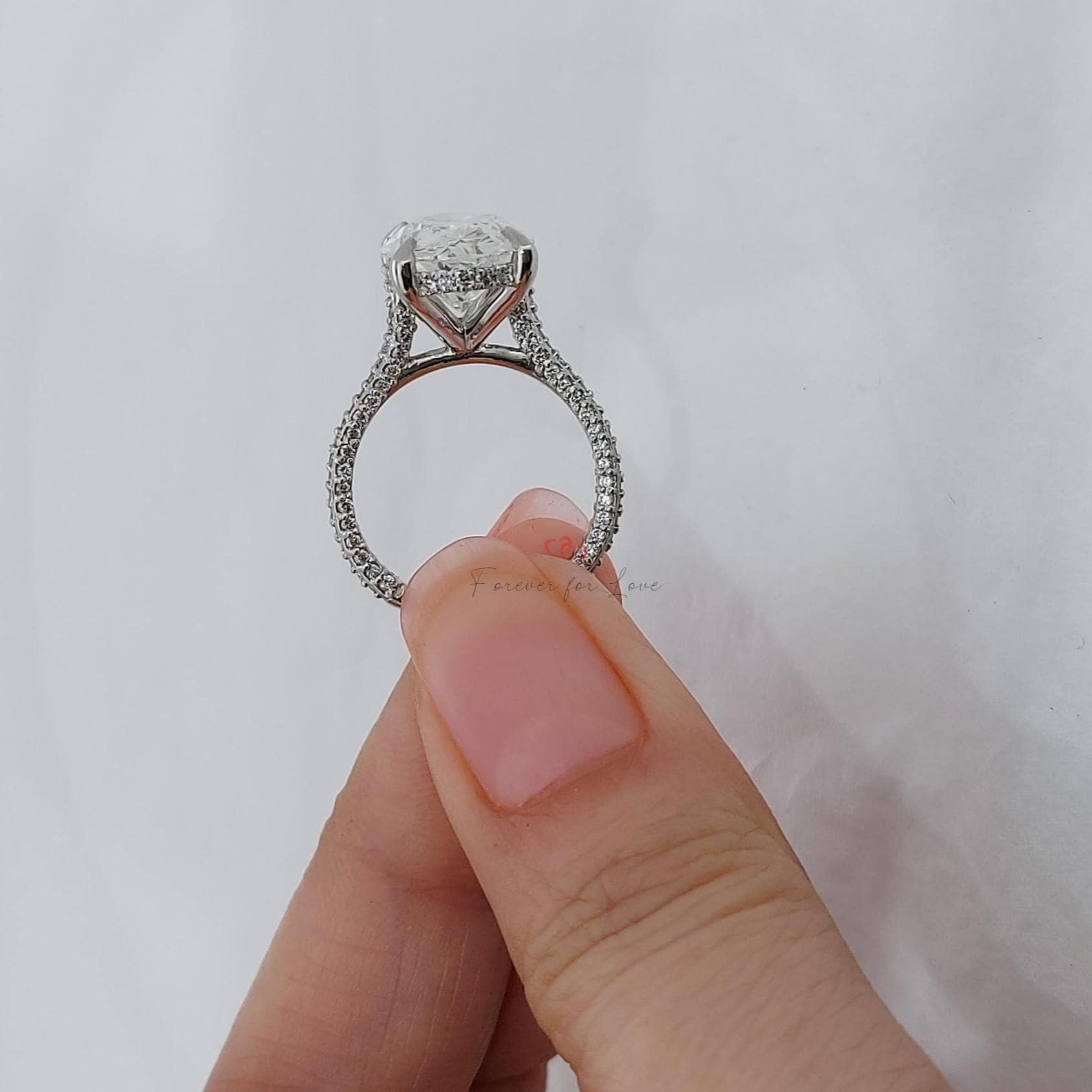 8 Ct Oval Lab Diamond Engagement Ring