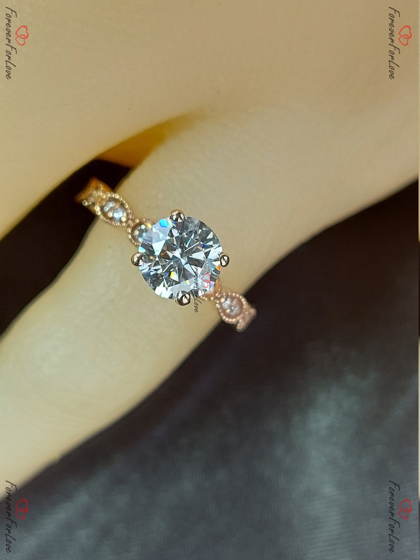 1 Karat IGI-zertifizierter Marquise-Art-déco-Ring mit Labor-Diamant Marquise cut Moissanite engagement ring in 935 Argentium Silber — custom handcrafted by Forever For Love