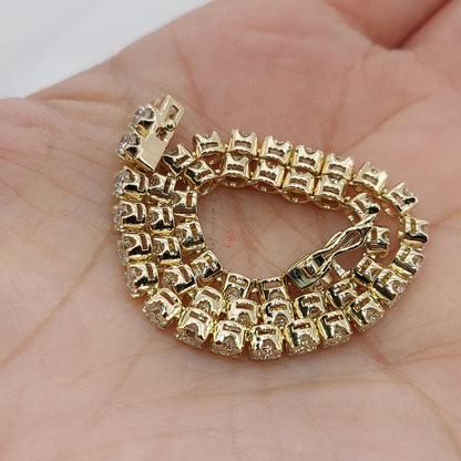 Tennisarmband aus Diamanten 14K Gelbgold rundes Tennisarmband, Labor-gezüchtetes Armband, wunderschönes gelbes Diamantarmband, 3 mm rundes Armband.