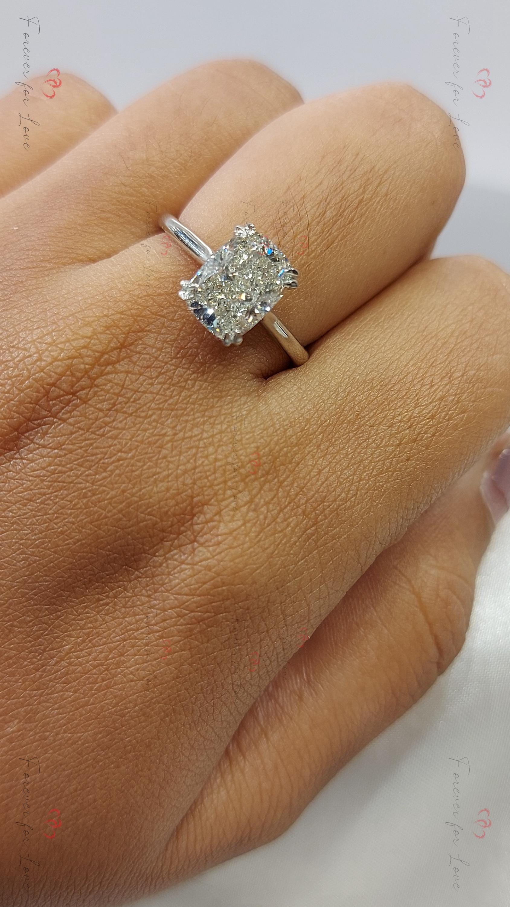 2 Ct IGI Certified Cushion Lab Diamond Engagement Ring